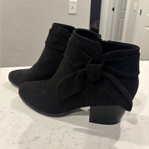 Black Ankle Boots with Bow